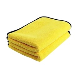 Godryft Microfiber Cloth - 2 pcs - 40x40 cms - 850 GSM Yellow & Grey - Thick Lint & Streak-Free Multipurpose Cloths - Automotive Microfibre Towels for Car Bike Cleaning Polishing Washing & Detailing
